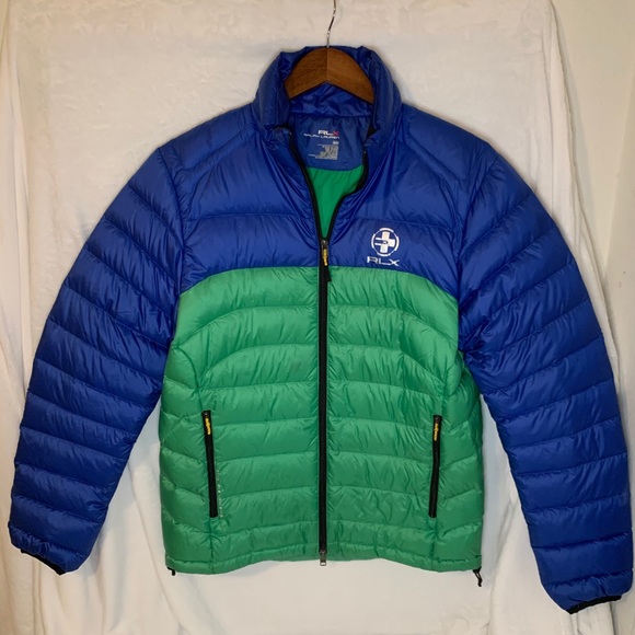 Polo Ralph Lauren Other - Polo Quilted Down Zip Puffer Jacket SzM Green/Blue